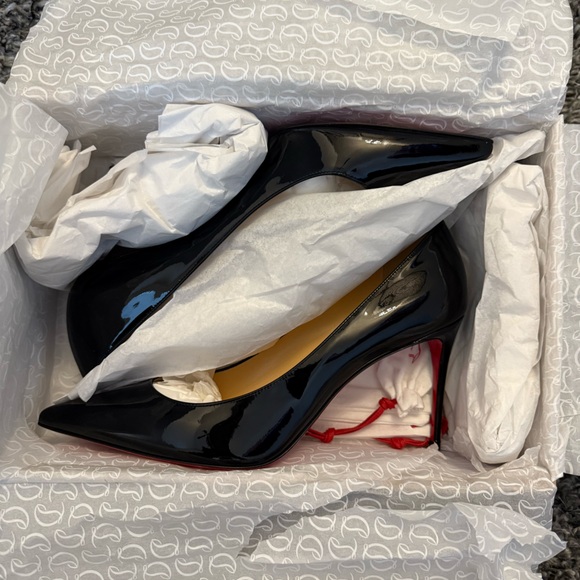 41 Patent Black Kate 85 Christian Louboutin Paris Shoes - Picture 3 of 4